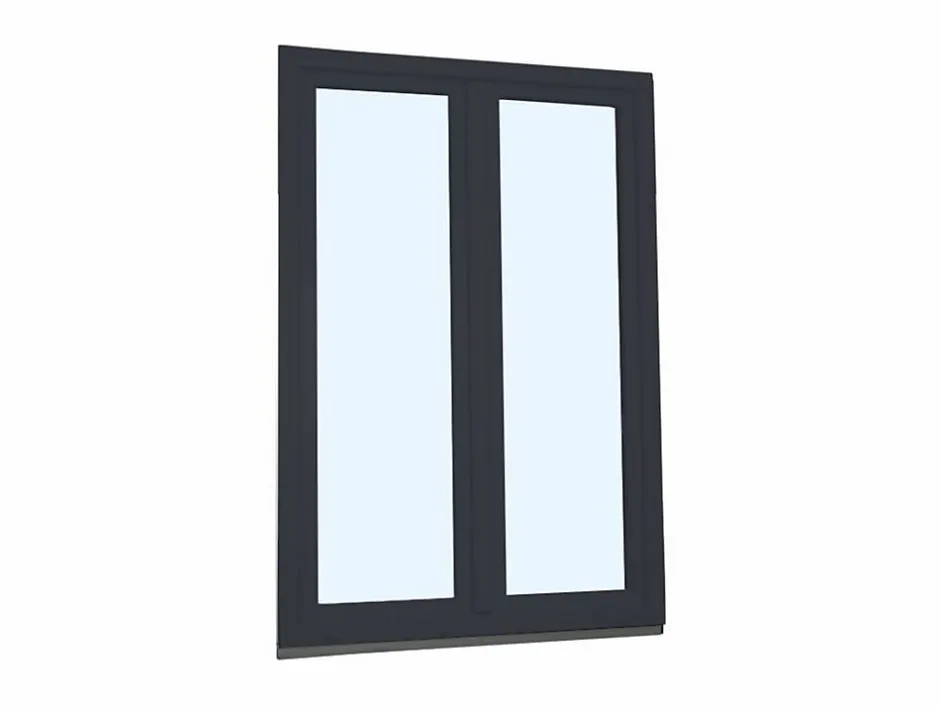 Porte fenêtre oscillo-battante double vantaux PVC anthracite et blanc L 1200mm x H 2150mm ouvrant droit-Fral Fermetures Sale