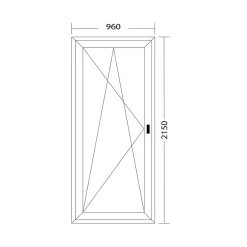 Porte fenêtre oscillo-battante PVC anthracite et blanc L 960mm x H 2150mm ouvrant gauche-Fral Fermetures Clearance