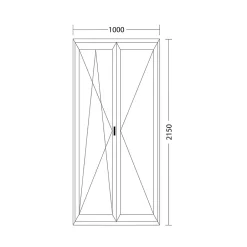 Fral Fermetures Porte fenêtre oscillo-battante double vantaux PVC anthracite L 1000mm x H 2150mm ouvrant gauche