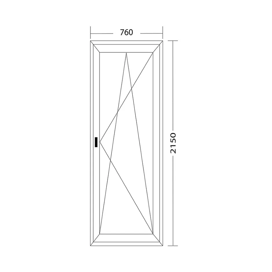 Porte fenêtre oscillo-battante PVC anthracite et blanc L 760mm x H 2150mm ouvrant droit-Fral Fermetures Discount