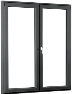 Porte fenêtre oscillo-battante double vantaux PVC anthracite L 1000mm x H 2150mm ouvrant droit-Fral Fermetures Clearance