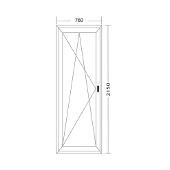 Fral Fermetures Porte fenêtre oscillo-battante PVC anthracite L 760mm x H 2150mm ouvrant gauche