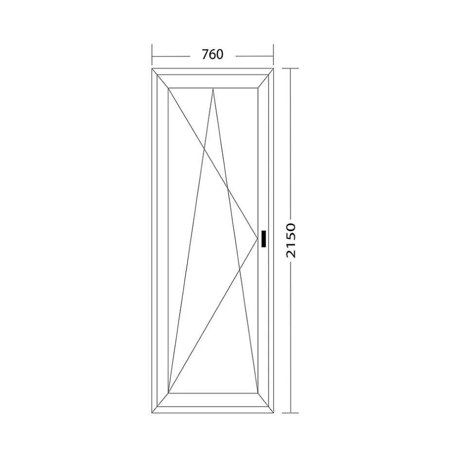 Fral Fermetures Porte fenêtre oscillo-battante PVC anthracite L 760mm x H 2150mm ouvrant gauche