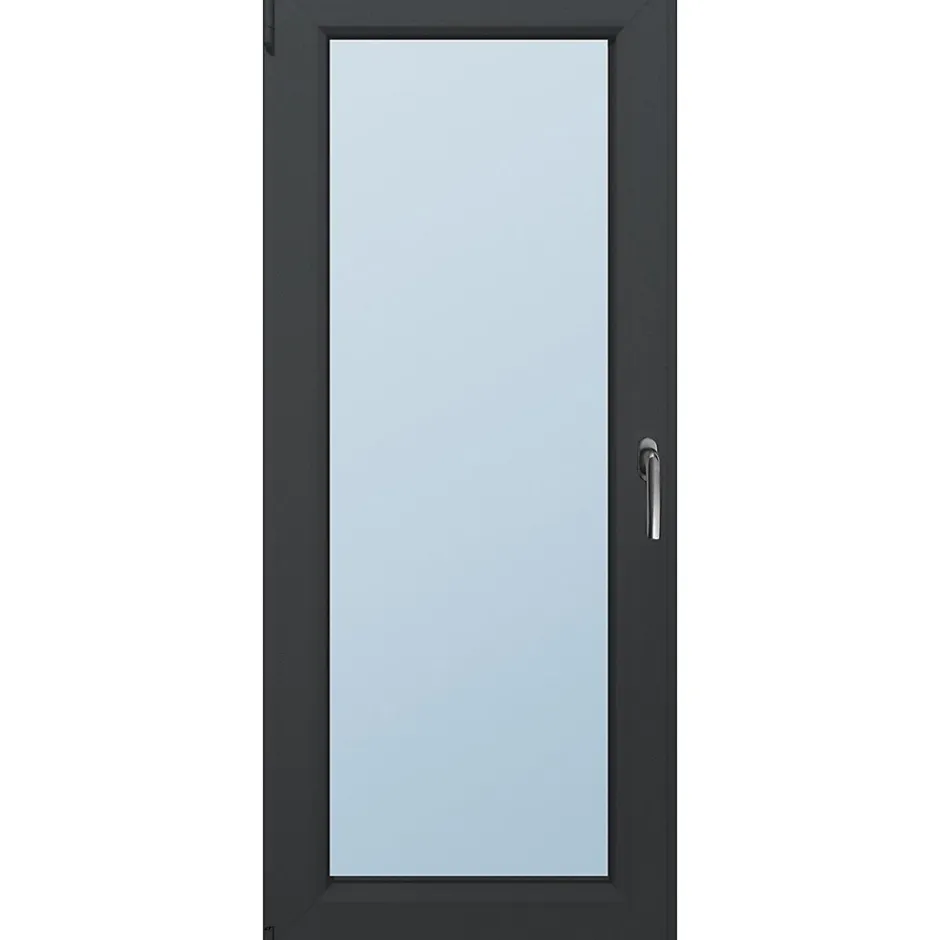 Fral Fermetures Porte fenêtre oscillo-battante PVC anthracite L 760mm x H 2150mm ouvrant gauche