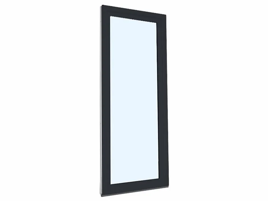 Fral Fermetures Porte fenêtre oscillo-battante PVC anthracite et blanc L 860mm x H 2150mm ouvrant gauche