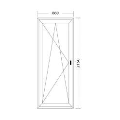Fral Fermetures Porte fenêtre oscillo-battante PVC anthracite et blanc L 860mm x H 2150mm ouvrant gauche
