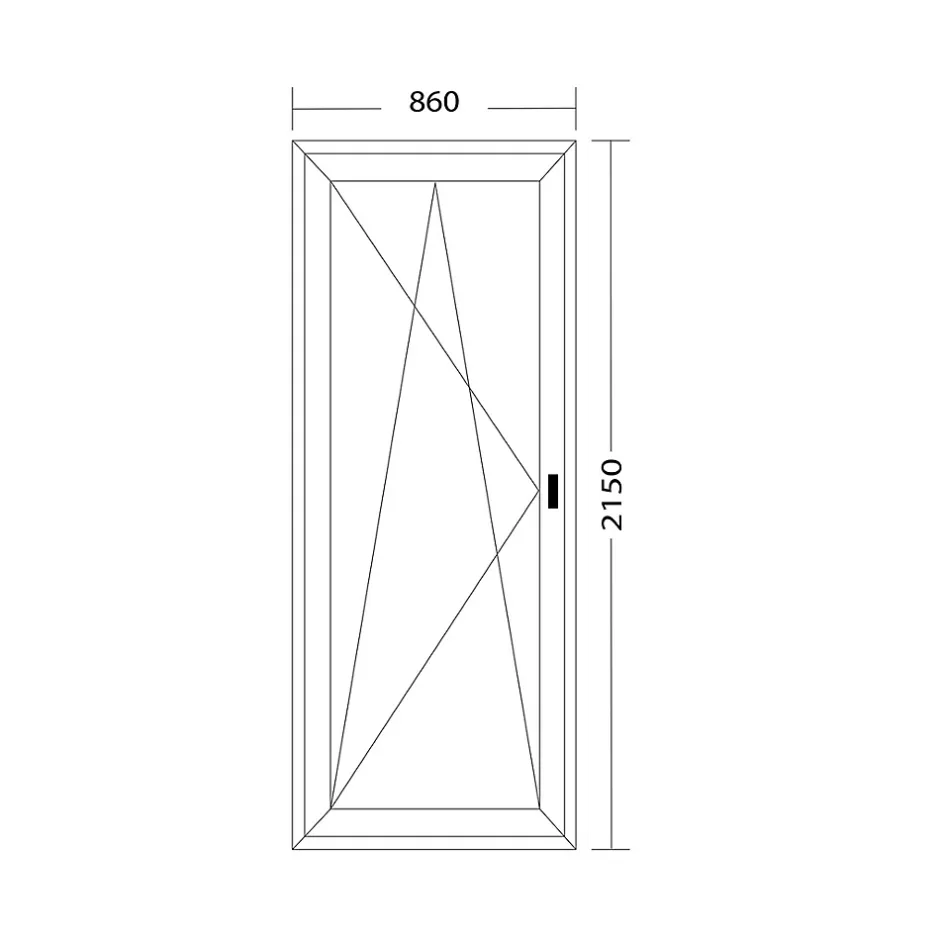 Fral Fermetures Porte fenêtre oscillo-battante PVC anthracite et blanc L 860mm x H 2150mm ouvrant gauche