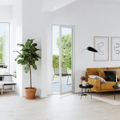 Porte fenêtre PVC 1 vantail tirant blanc - l.80 x h.215 cm, tirant gauche-GoodHome New