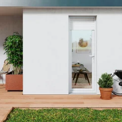 GoodHome Porte fenêtre PVC 1 vantail tirant + volet roulant électrique blanc - l.80 x h.215 cm, tirant droit