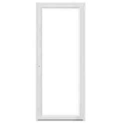GoodHome Porte fenêtre PVC 1 vantail tirant blanc - l.80 x h.215 cm, tirant droit