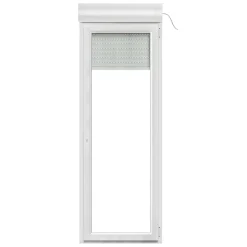 Porte fenêtre PVC 1 vantail tirant + volet roulant électrique blanc - l.80 x h.205 cm, tirant droit-GoodHome