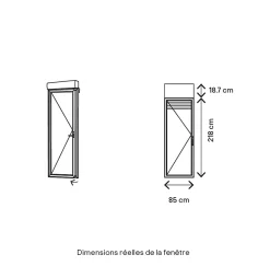 GoodHome Porte fenêtre PVC 1 vantail tirant + volet roulant électrique blanc - l.80 x h.215 cm, tirant gauche