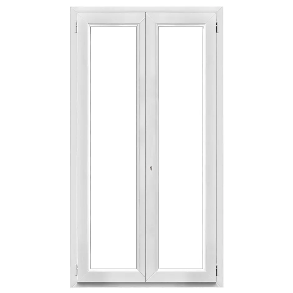 GoodHome Porte fenêtre PVC 2 vantaux blanc - l.120 x h.215 cm, tirant droit