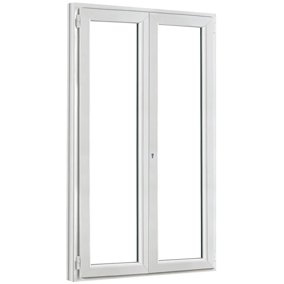 GoodHome Porte fenêtre PVC 2 vantaux blanc - l.120 x h.215 cm, tirant droit