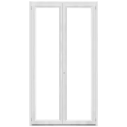 GoodHome Porte fenêtre PVC 2 vantaux blanc - l.120 x h.205 cm, tirant droit