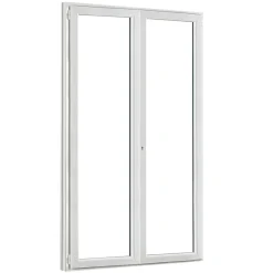 GoodHome Porte fenêtre PVC 2 vantaux blanc - l.120 x h.205 cm, tirant droit