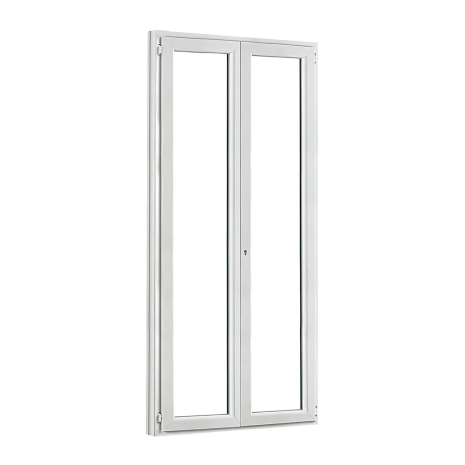 Porte fenêtre PVC 2 vantaux blanc - 100 x h.205 cm, tirant droit-GoodHome Discount