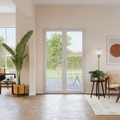 Porte fenêtre PVC 2 vantaux blanc - l.140 x h.215 cm, tirant droit-GoodHome Hot