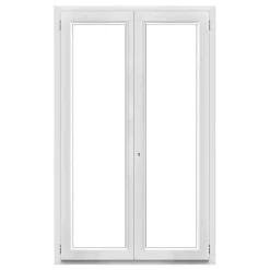 Porte fenêtre PVC 2 vantaux blanc - l.140 x h.215 cm, tirant droit-GoodHome Hot