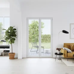 Porte fenêtre PVC 2 vantaux blanc - l.140 x h.215 cm, tirant droit-GoodHome Hot