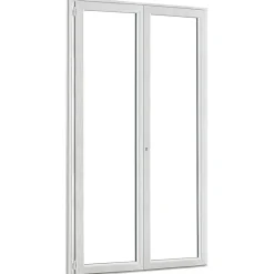 GoodHome Porte fenêtre PVC 2 vantaux blanc - l.120 x h.225 cm, tirant droit