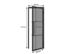 Schulte Porte intérieure loft en verre - bloc-porte - 83x211 - noir mat - verre fumé - 3 vitrages - tirant droit