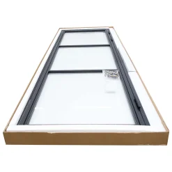 Schulte Porte intérieure loft en verre - bloc-porte - 83x211 - noir mat - verre fumé - 3 vitrages - tirant droit