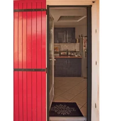 Porte moustiquaire gris avec enrouleur 140 x 225 cm-Werka Pro Discount