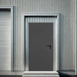 4M Porte Métallique Industrielle De Service Isolée Réversible L900 H2150 RAL7016 En Applique