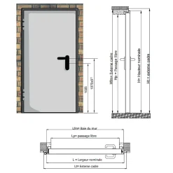 Porte Métallique Industrielle De Service Isolée Réversible L1100 H2050 RAL7016 En Applique-4M Discount