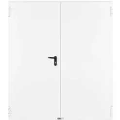 Porte Métallique Industrielle Coupe Feu 1H Double Poussant Droit L800+800 H2050 RAL9010 En Applique-4M Online