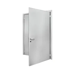 Porte Métallique Industrielle Coupe Feu 1H Double Poussant Droit L800+800 H2050 RAL9010 En Applique-4M Online