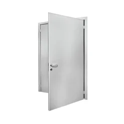 4M Porte Métallique Industrielle De Service Double Poussant Droit L900+400 H2150 RAL9010 En Applique