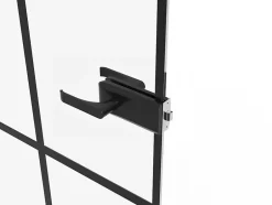 Vente-unique Porte réversible sans bâti en verre trempé - Noir - H204 x L83 cm - SEROTO