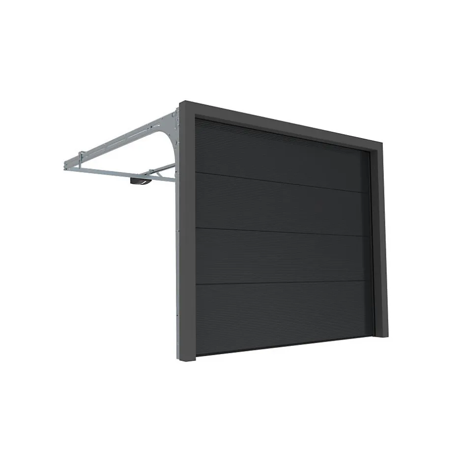 Porte Sectionnelle Motorisée StandardLine Linteau 100mm Lisse Gris Ral 7016 L3000xH3000-4M Discount