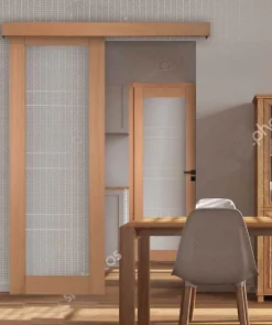 Porte seule 1 Vitrage CASSIOPEIA bois chêne européen 2040 x 730-Lynporte Sale