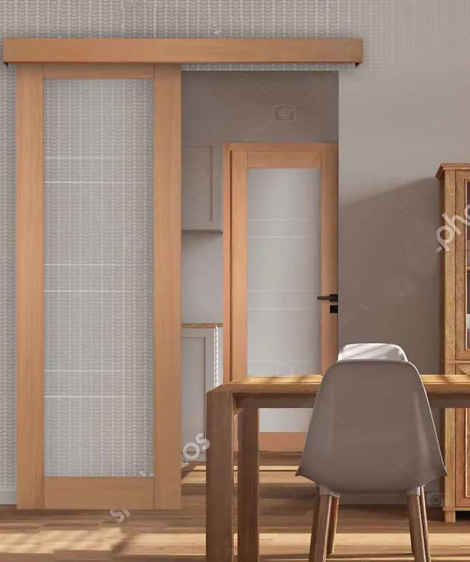 Porte seule 1 Vitrage CASSIOPEIA bois chêne européen 2040 x 730-Lynporte Sale