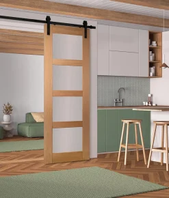 Lynporte Porte seule 4 VITRAGES CETUS bois chêne européen 2040 x 730
