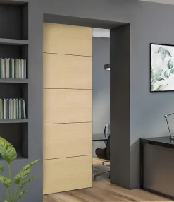 Porte seule bois isoplane ANTLIA3 830 frêne blanc européen-Lynporte Discount