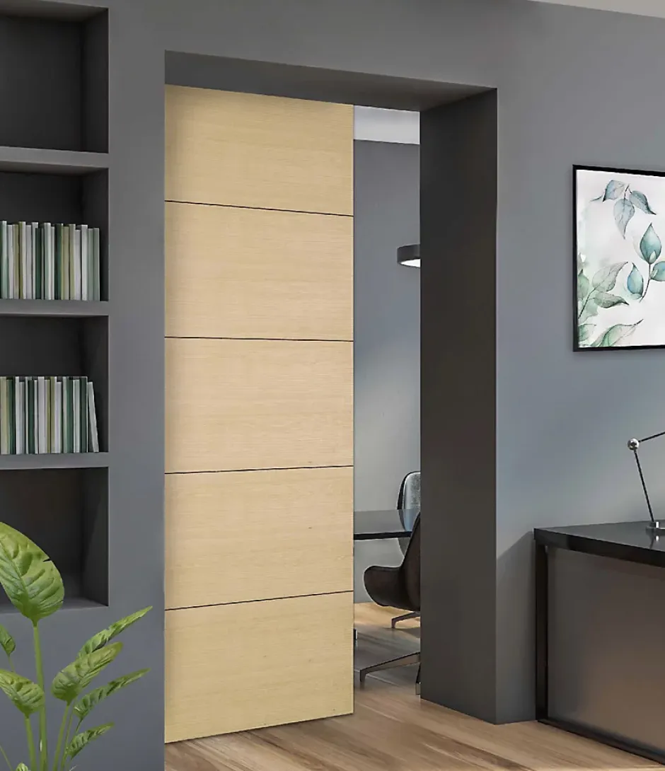 Porte seule bois isoplane ANTLIA3 730 frêne blanc européen-Lynporte New