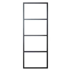Porte seule Loft 4 carreaux vitrés transparents, coloris noir mat H.204 x l.83cm
