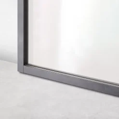 Porte seule Loft 4 carreaux vitrés transparents, coloris noir mat H.204 x l.83cm