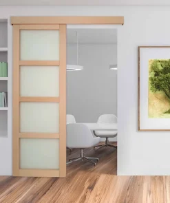 Lynporte Porte seule NOVA2 4 Vitrages bois hêtre 2040 x 730