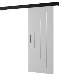 Abiks Meble Portes coulissantes Salwador Y 90x204 cm (Blanc / Noir / Argent)