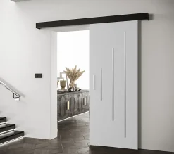 Abiks Meble Portes coulissantes Salwador Y 90x204 cm (Blanc / Noir / Argent)