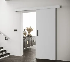 Portes coulissantes Salwador I 90x204 cm (Blanc / Blanc / Noir)-Abiks Meble Clearance