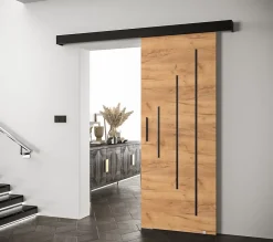 Portes coulissantes Salwador Y 90x204 cm (Chêne Craft / Noir / Noir)-Abiks Meble Hot