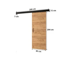 Abiks Meble Portes coulissantes Salwador Y 80x204 cm (Noir / Noir / Or)