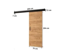 Abiks Meble Portes coulissantes Salwador I 70x204 cm (Blanc / Blanc / Noir)