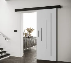 Portes coulissantes Salwador Y 90x204 cm (Blanc / Noir / Noir)-Abiks Meble Discount